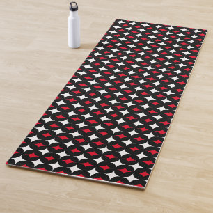 Esterilla De Yoga Patrón de estrella blanca roja sobre negro