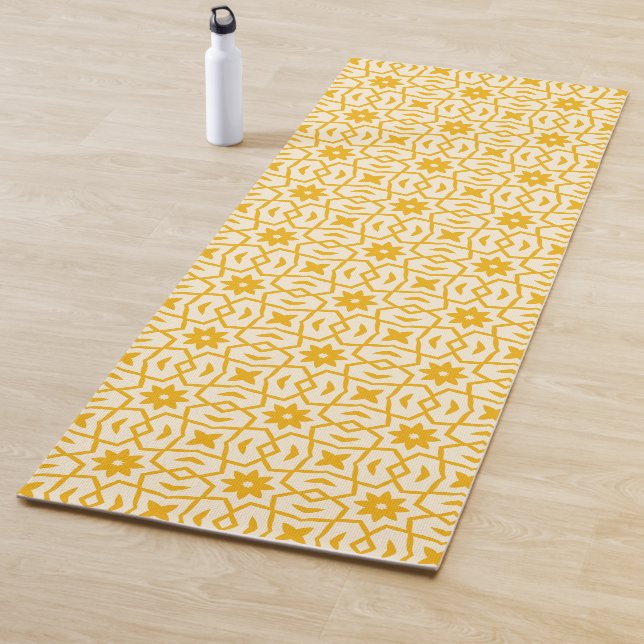 Esterilla De Yoga Patrón de flor de estrella amarilla (In situ)