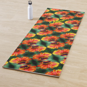 Esterilla De Yoga Patrón de flor de Zinnia Dreamy Personalizado
