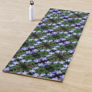 Esterilla De Yoga Patrón de flores de achicoria salvajes azules pers