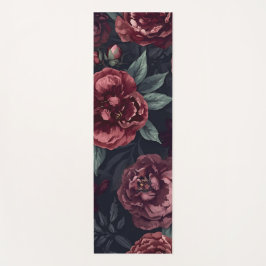 Esterilla De Yoga Patrón de flores de acuarela rojo oscuro temperame