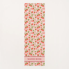 Esterilla De Yoga Patrón de fresa rosa floral Niños personalizados