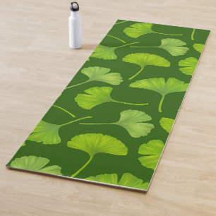 Esterilla De Yoga Patrón de Ginkgo en verde oscuro