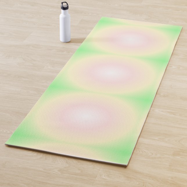Esterilla De Yoga Patrón de gradiente óptico 3D blanco Rosa verde pá (In situ)
