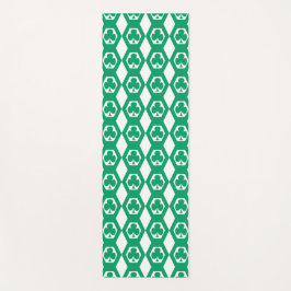 Esterilla De Yoga Patrón de Hexágono Blanco Verde Trébol