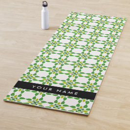 Esterilla De Yoga Patrón de Hoja, Hojas Verdes, Tu Nombre