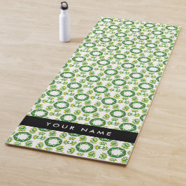 Esterilla De Yoga Patrón de Hoja, Hojas Verdes, Tu Nombre
