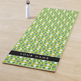Esterilla De Yoga Patrón de Hoja, Hojas Verdes, Tu Nombre