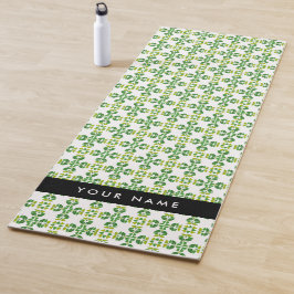 Esterilla De Yoga Patrón de Hoja, Hojas Verdes, Tu Nombre