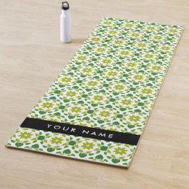 Esterilla De Yoga Patrón de Hoja, Hojas Verdes, Tu Nombre