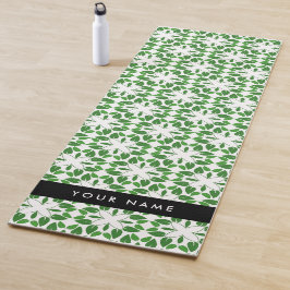 Esterilla De Yoga Patrón de Hoja, Hojas Verdes, Tu Nombre