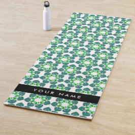 Esterilla De Yoga Patrón de Hoja, Hojas Verdes, Tu Nombre