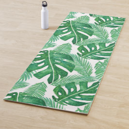 Esterilla De Yoga Patrón de hoja tropical verde Monstera Deliciosa