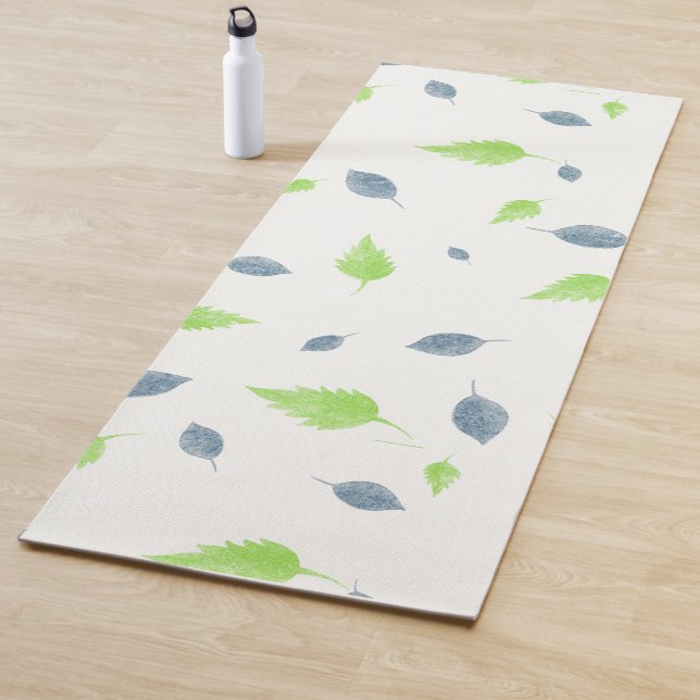 Esterilla De Yoga Patrón de hojas azules y verdes (In situ)