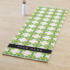 Esterilla De Yoga Patrón de hojas, hojas verdes, nombre