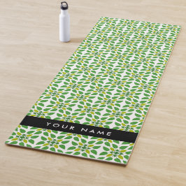 Esterilla De Yoga Patrón de hojas, hojas verdes, nombre