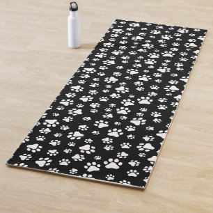Esterilla De Yoga Patrón de hojas, pinturas, negro y blanco