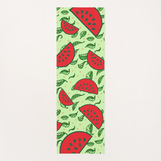 Esterilla De Yoga Patrón de hojas y sandías (Anverso)