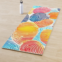 Esterilla De Yoga Patrón de huellas digitales coloridas