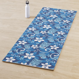 ESTERILLA DE YOGA PATRÓN DE LUAU TIKI (AZUL BRILLANTE)