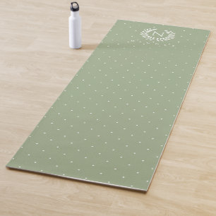 Esterilla De Yoga Patrón de lunares con monograma de laurel en verde