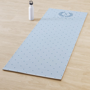 Esterilla De Yoga Patrón de lunares de monograma de laurel azul clar