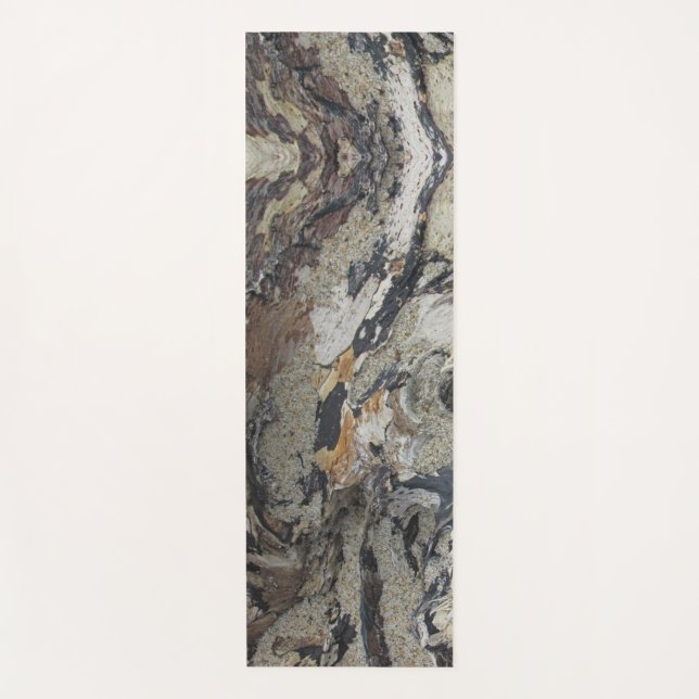 Esterilla De Yoga Patrón de madera de deriva Rústica costera de la p (Anverso)