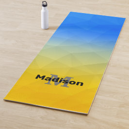 Esterilla De Yoga Patrón de malla de geometría azul amarillo de Ucra