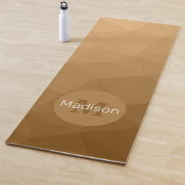 Esterilla De Yoga Patrón de malla geométrica bronceada marrón Monogr