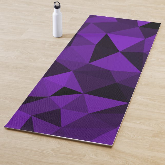 Esterilla De Yoga Patrón de malla geométrica negro morado (In situ)