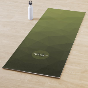 Esterilla De Yoga Patrón de malla geométrica verde del ejército Mono