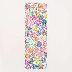 Esterilla De Yoga Patrón de Mandala de color monogramado Añadir nomb