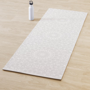 Esterilla De Yoga Patrón de Mandala Minimalista Blanco sobre Blanco