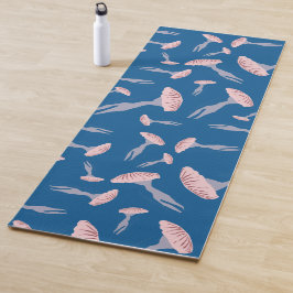 Esterilla De Yoga Patrón de medusas del océano azul profundo