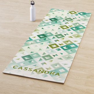 Esterilla De Yoga Patrón de mosaico de marfil azul Verde azulado ver