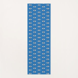 Esterilla De Yoga Patrón de ojos malvados griegos Blanco azul