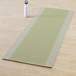 Esterilla De Yoga Patrón de ola japonés tradicional Verde sabio
