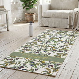 Esterilla De Yoga Patrón de olivo de estilo francés en verde salvia 