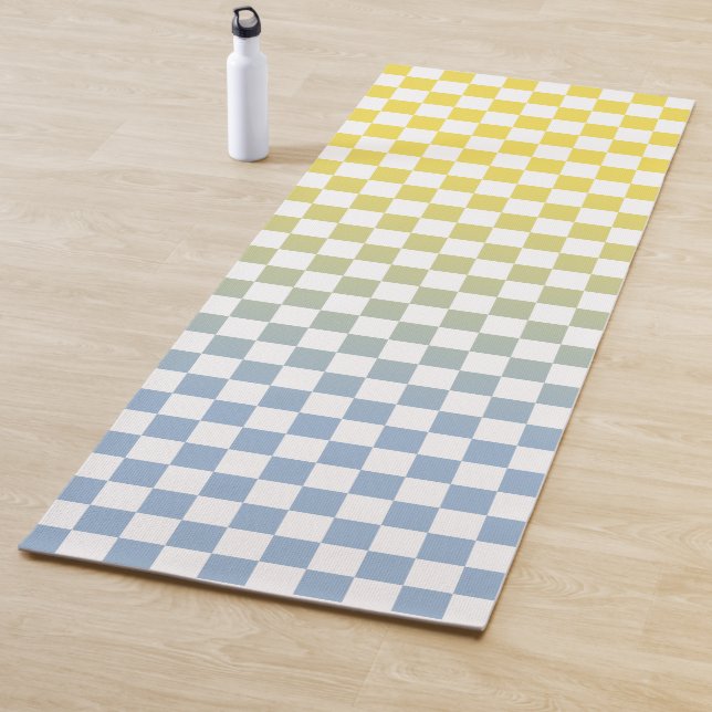 Esterilla De Yoga Patrón de Ombrado amarillo a azul claro (In situ)