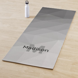 Esterilla De Yoga Patrón de ombre de malla geométrica gris Monograma