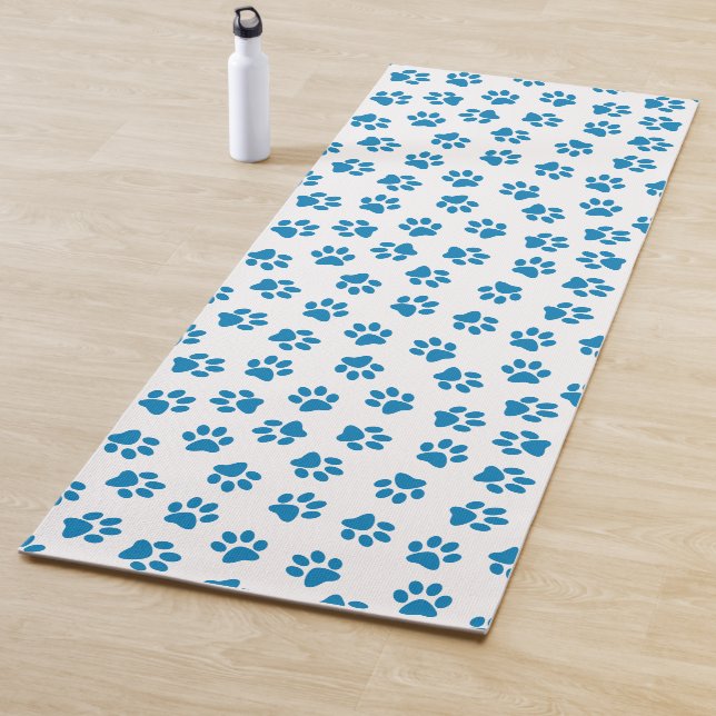 Esterilla De Yoga Patrón De Patas, Patas De Perro, Patas Azules (In situ)