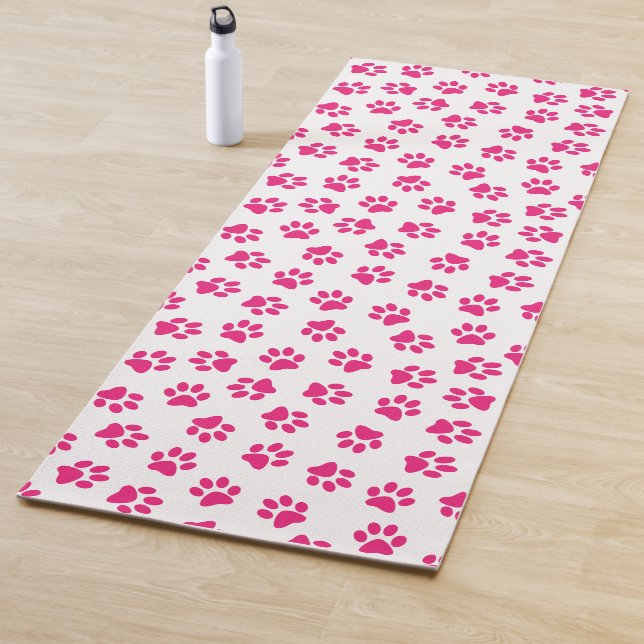 Esterilla De Yoga Patrón De Paws, Paws De Perro, Paws Rosados (In situ)