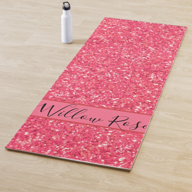 Esterilla De Yoga Patrón de purpurina brillante rosado, regalo para  (In situ)