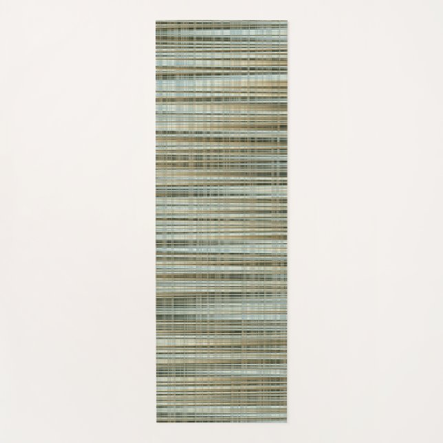 Esterilla De Yoga Patrón de rayas turquesas y doradas (Anverso)