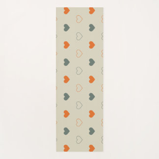 Esterilla De Yoga Patrón de rejilla de corazón verde y naranja