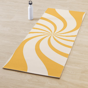 Esterilla De Yoga Patrón de resumen de rotación en amarillo y crema 
