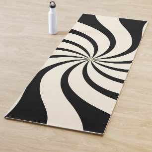 Esterilla De Yoga Patrón de resumen de Swirl en crema negra y de alm