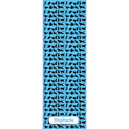 Esterilla De Yoga Patrón De Silueta Personalizado En Gato Negro Azul