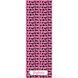 Esterilla De Yoga Patrón De Silueta Personalizado En Gato Negro Rosa