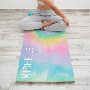 Esterilla De Yoga Patrón de tinte de puntas de arco iris personaliza
